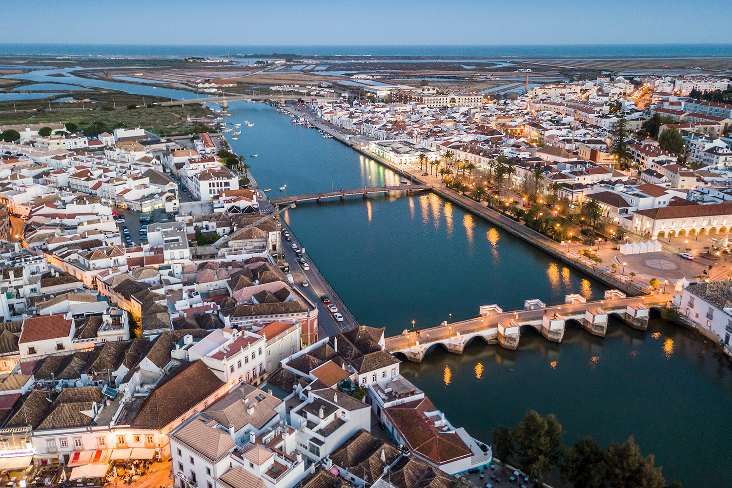 Vista aérea de Tavira, Portugal