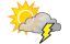 Partly sunny with thundershowers